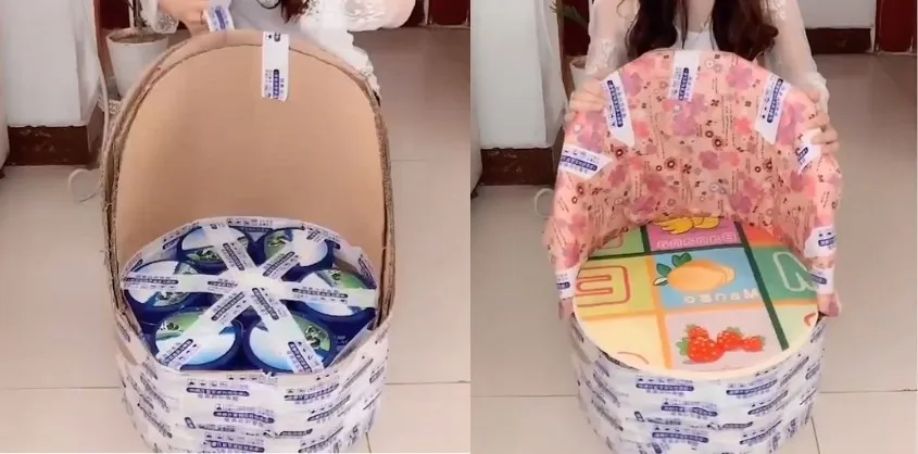 Ghế ngồi chắc chắn và xinh xắn làm từ vỏ lon tái chế