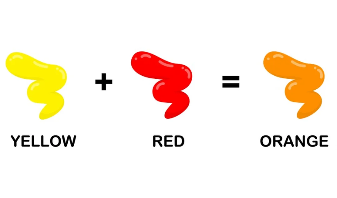 Cách pha màu cam cơ bản từ đỏ và vàng