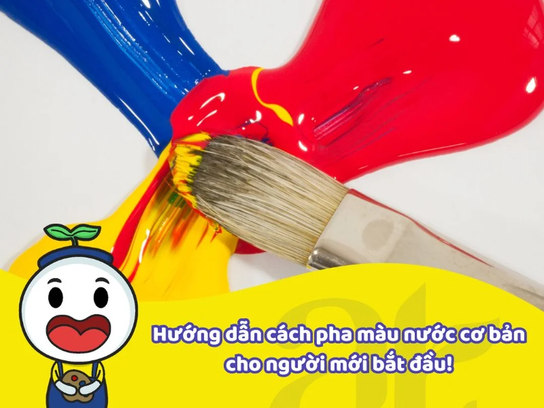 cách pha màu nước an toàn với bảng màu và giấy vẽ