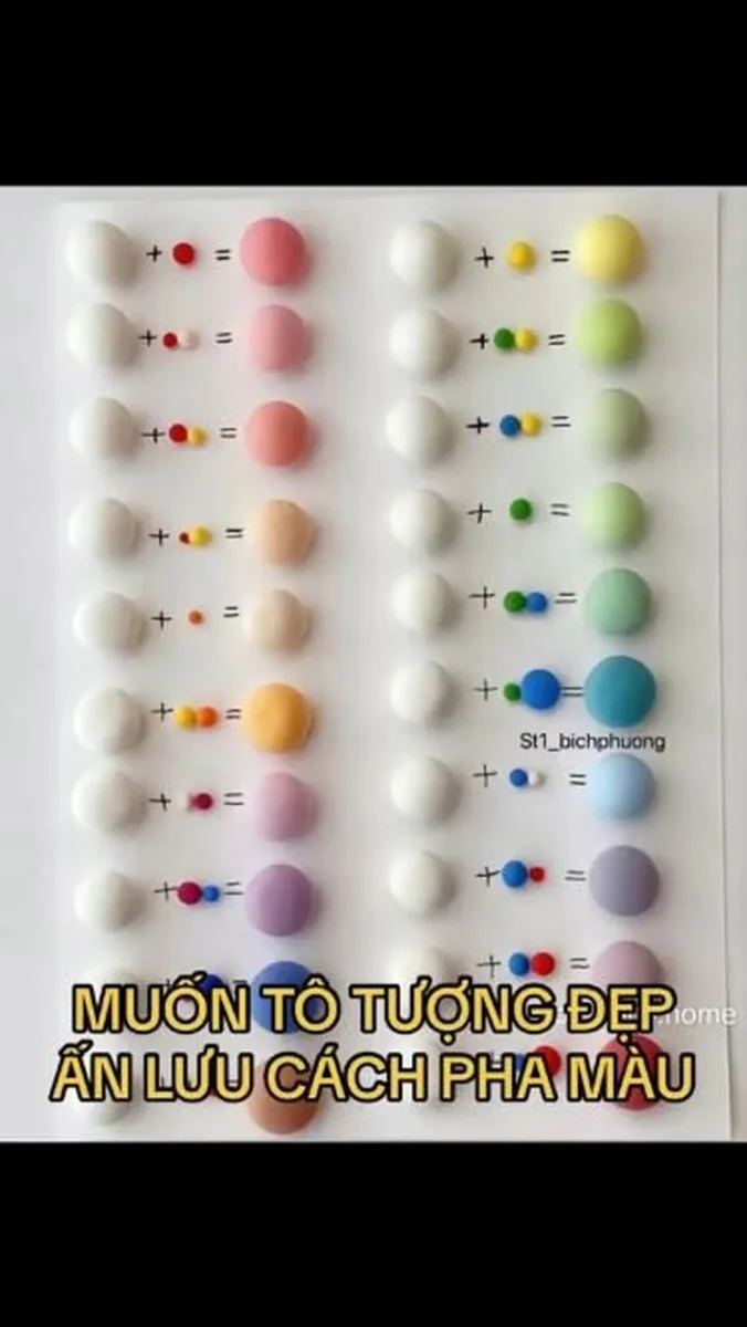 cách pha màu tô tượng với bảng màu acrylic cơ bản