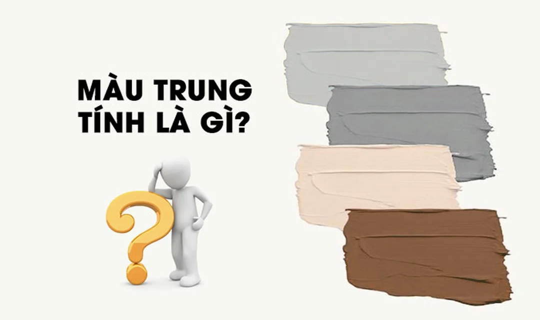 Bảng sắc độ màu trung tính dùng để đối chiếu khi pha acrylic cách pha màu trung tính với bảng màu be xám nâu