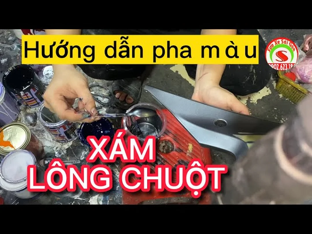 cách pha màu xám đậm bằng đen trắng và ba màu cơ bản