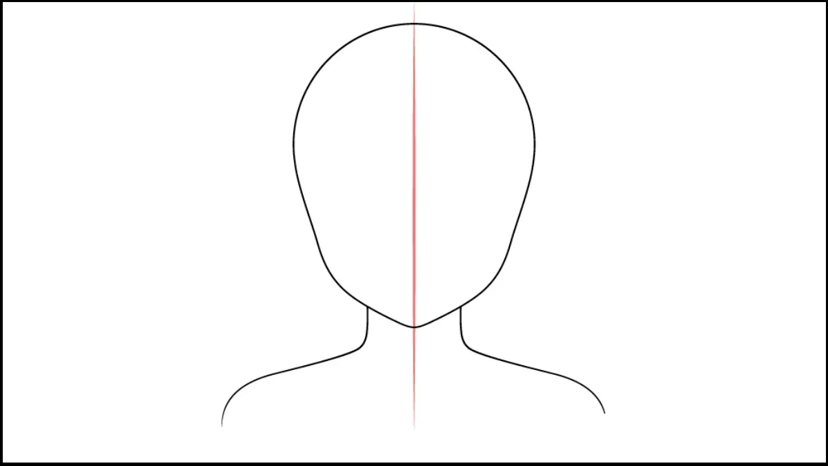 Phác thảo khối mặt và bả vai rộng đặc trưng của nhân vật nam