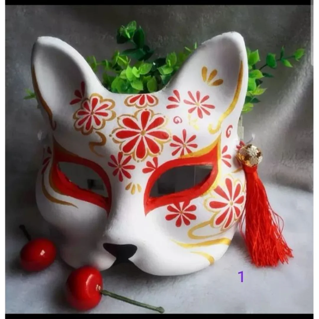 Nền trắng mặt nạ hồ ly trước khi trang trí cách xử lý nền trắng khi vẽ mặt nạ hồ ly siêu