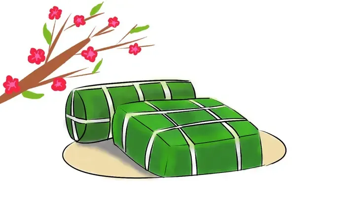 Cảnh lễ hội mùa xuân trong tác phẩm tranh vẽ ngày tết đơn giản