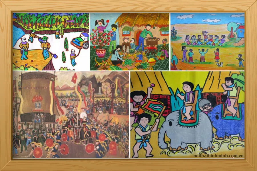 Cảnh sắc làng quê yên bình trong ngày hội truyền thống của dân tộc