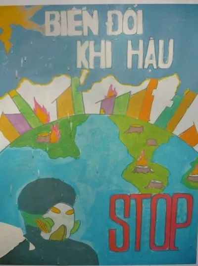 Câu lạc bộ môi trường xanh và hoạt động vẽ tranh biến đổi khí hậu đơn giản