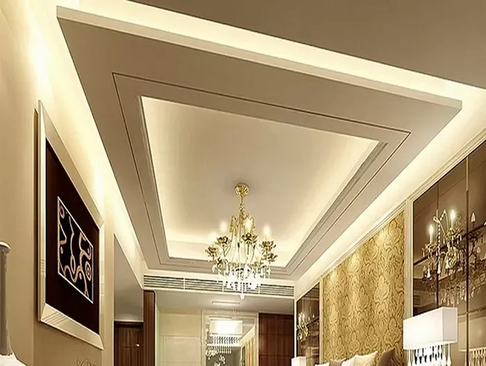 Cận cảnh kết cấu trần thạch cao giật cấp hiện đại