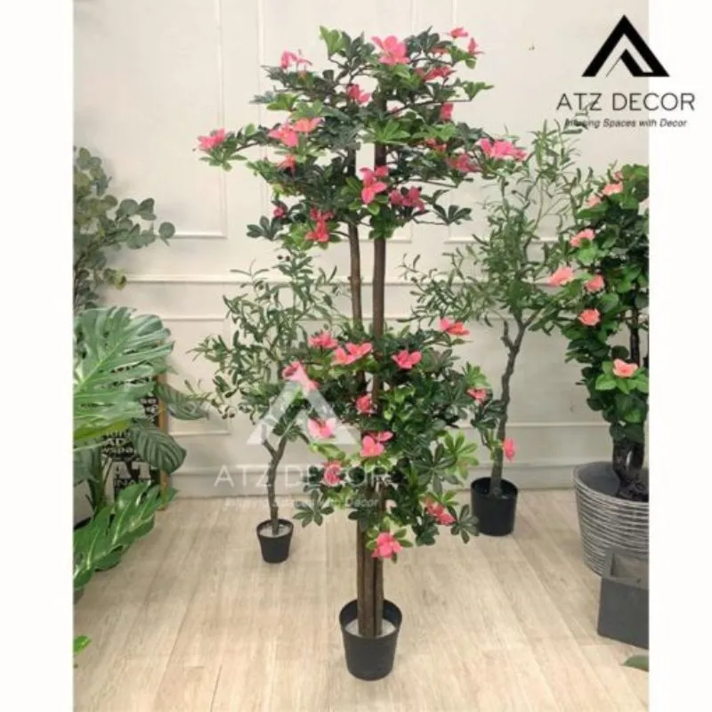 Cây hoa Đỗ Quyên giả trang trí quán cafe