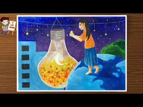 Vẽ tranh chủ đề tiết kiệm năng lượng: Kiến tạo tương lai xanh