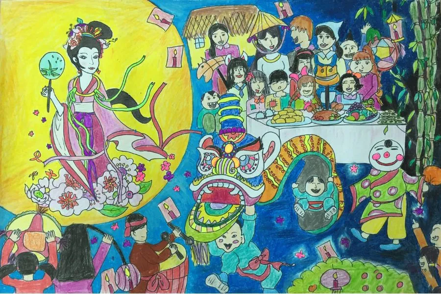 Chân dung Chị Hằng Nga xinh đẹp bên cung trăng huyền bí