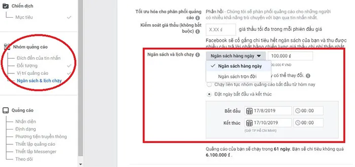 Dự trù chi phí quảng cáo Facebook Ads để tiếp cận khách hàng tiềm năng