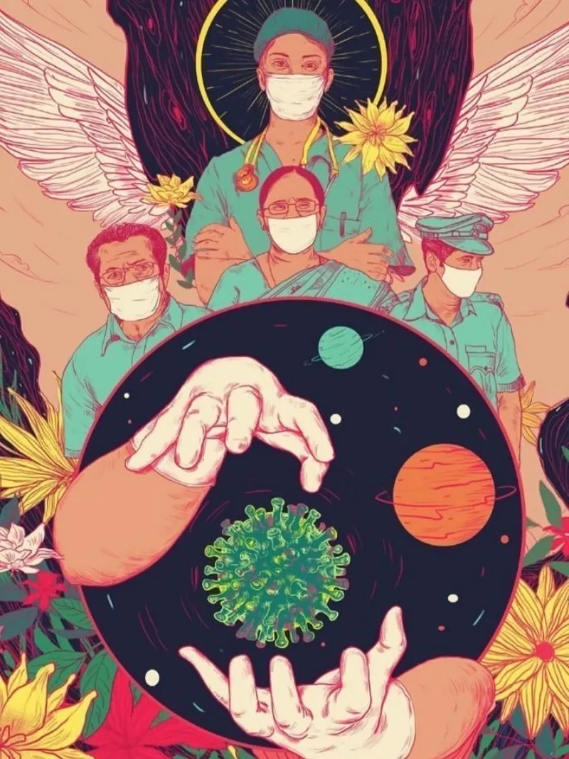 Chi tiết vẽ tranh về bác sĩ với bố cục đẹp mắt và đầy đủ dụng cụ y tế