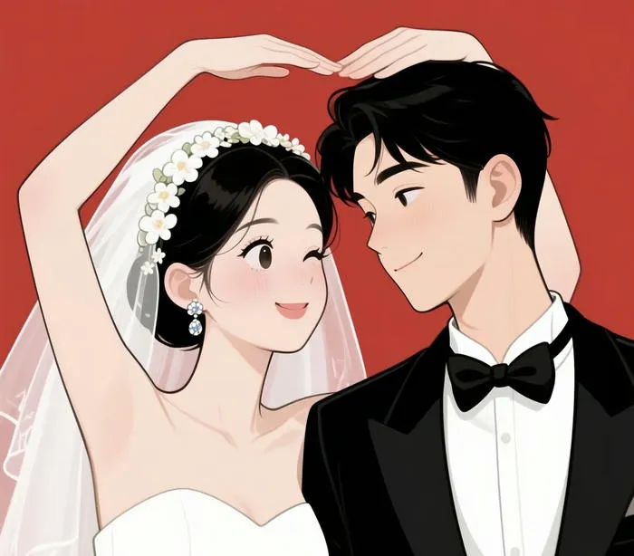 chibi cô dâu chú rể cute
