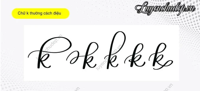 Chữ k thường được cách điệu mềm mại ứng dụng trong nghệ thuật thủ công