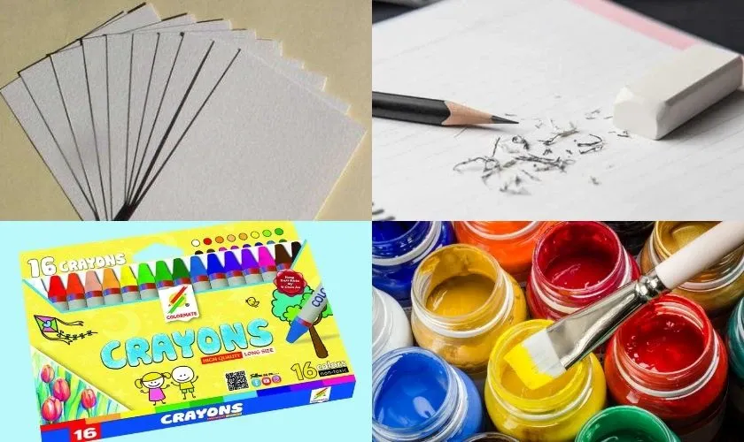 Chuẩn bị dụng cụ vẽ tranh 30/4