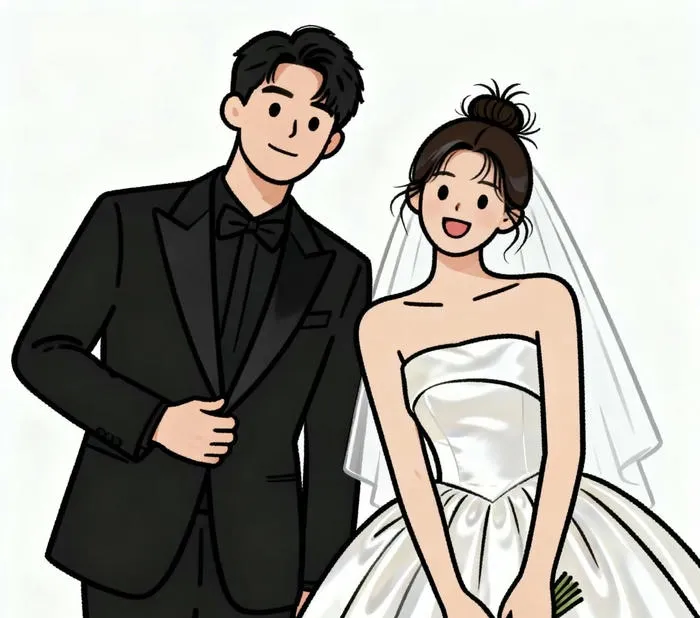 cô dâu chú rể chibi dễ thương ngọt ngào