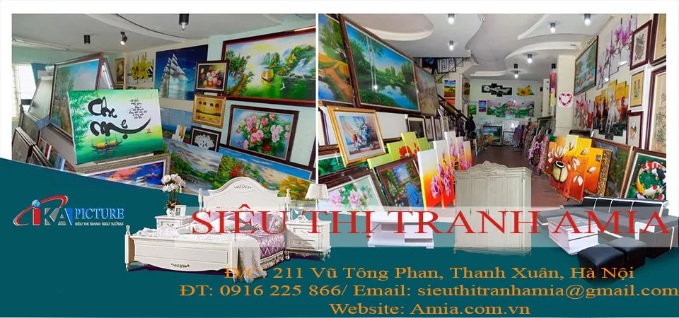 Cửa hàng giao dịch tranh Amia với đa dạng các mẫu mã phong phú