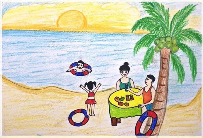 Cùng gia đình đi picnic, ngắm mặt trời mọc trên bãi biển