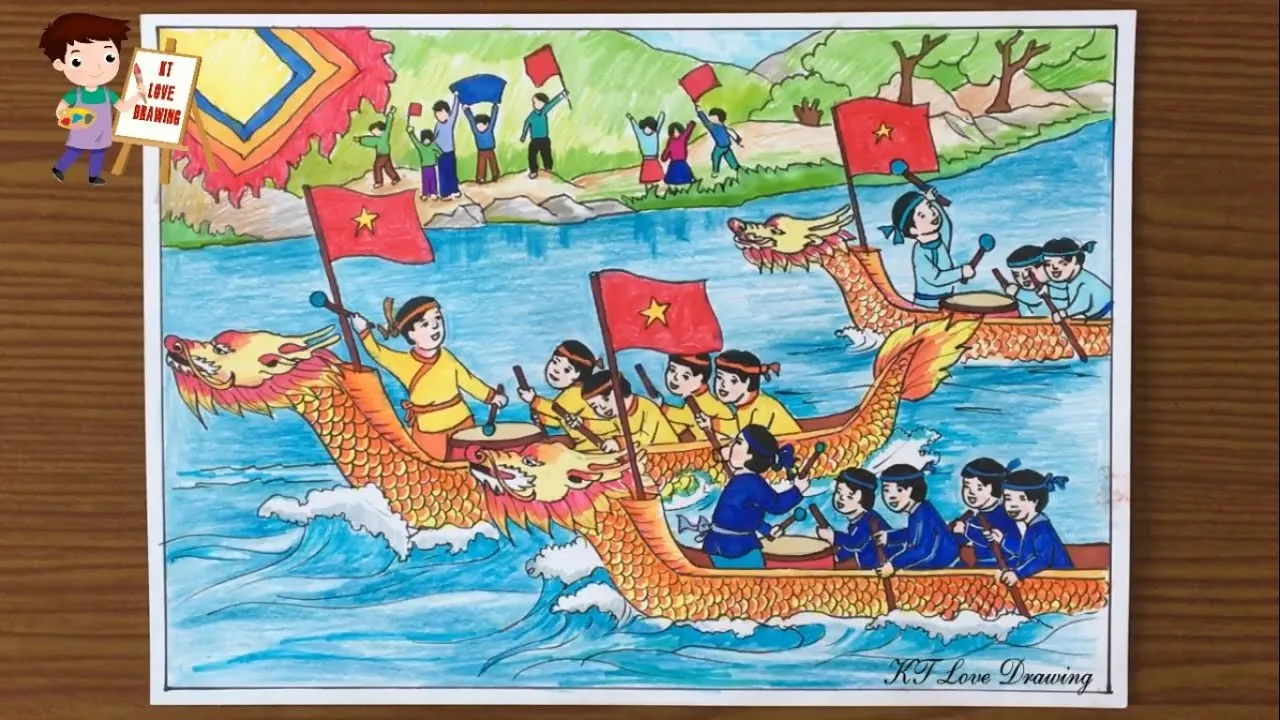 Cuộc thi đua thuyền rồng sôi động với tinh thần đoàn kết của các thủy thủ trên sông