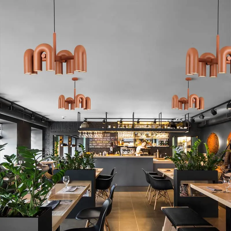 Đèn thả trang trí quán hình chữ U sáng tạo HX021