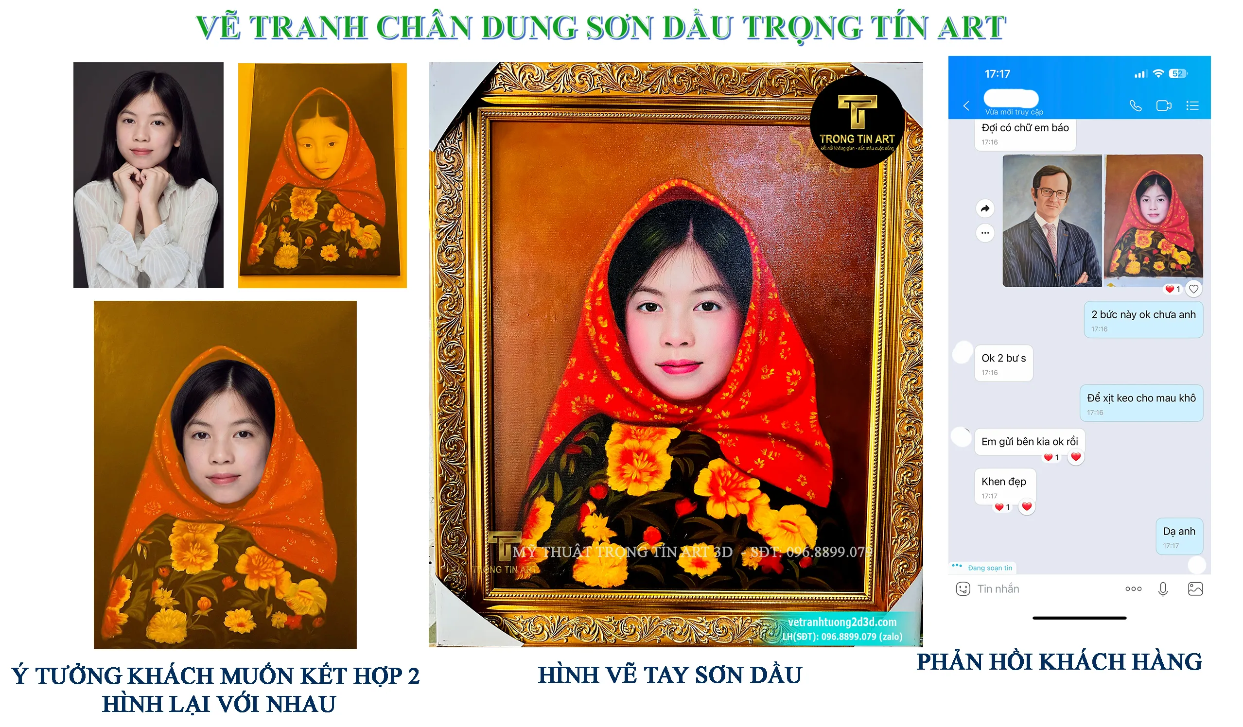 Dịch vụ vẽ tranh chân dung sơn dầu thủ công đẹp mắt tặng người yêu