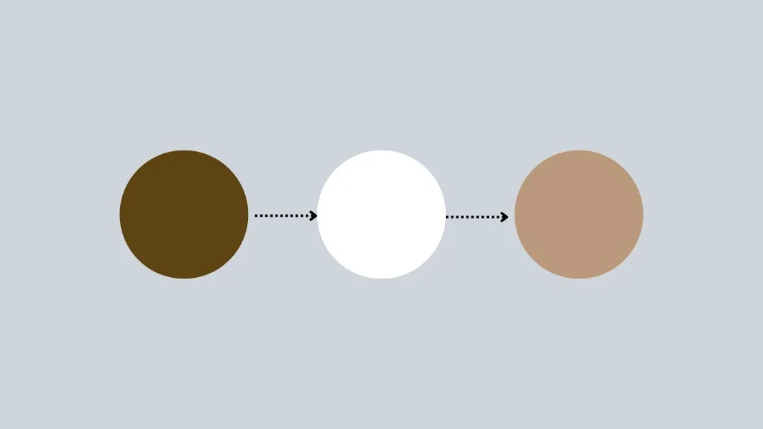 điều chỉnh sắc độ màu nâu bằng trắng và đen