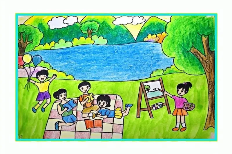 Vẽ tranh giúp bé thể hiện tình yêu thương với các thành viên trong gia đình một cách tự nhiên