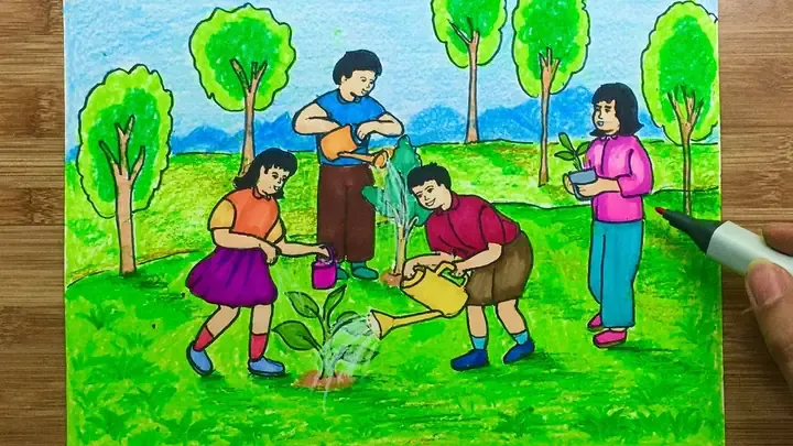 Giáo dục trẻ tiết kiệm tài nguyên qua các bức tranh vẽ về điện và nước