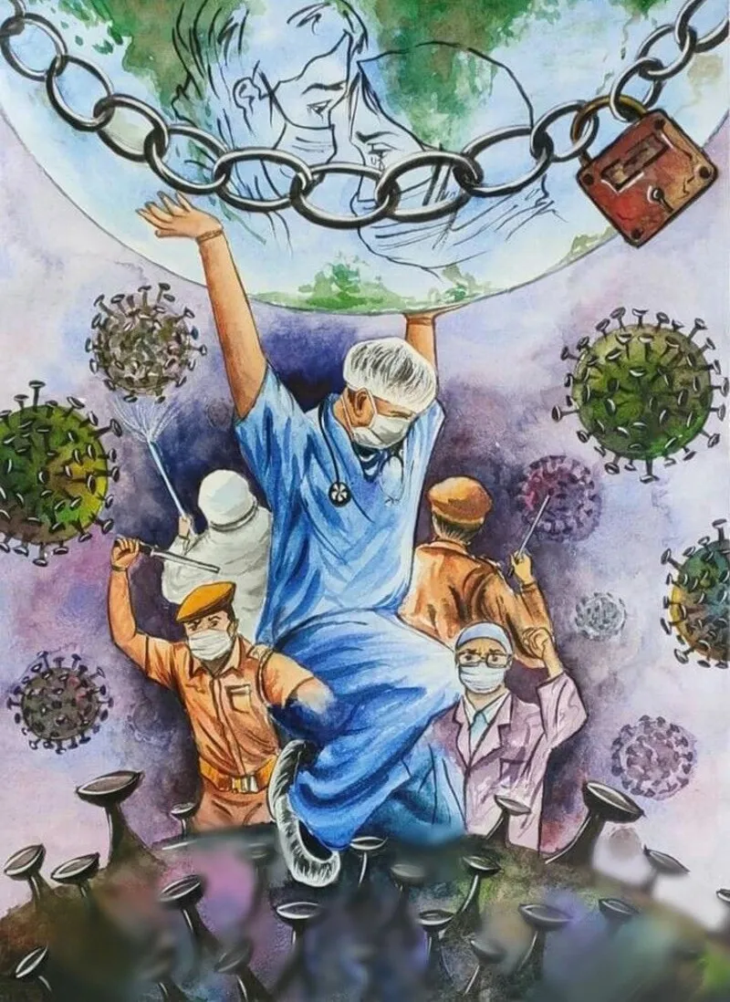 Gợi ý mẫu vẽ tranh về bác sĩ cho học sinh lớp 3