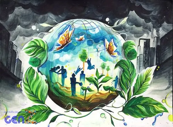 Gợi ý sáng tạo cho chủ đề vẽ tranh bảo vệ tầng ozon tại trường học