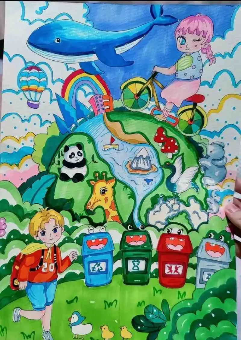 Hình ảnh đàn voi hiền lành là chủ đề yêu thích trong tranh vẽ học sinh