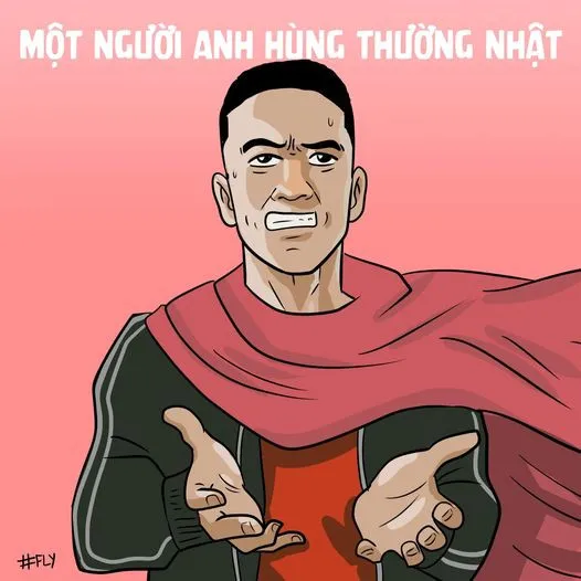 Hình ảnh đôi bàn tay huyền thoại trong tranh vẽ về anh Nguyễn Ngọc Mạnh