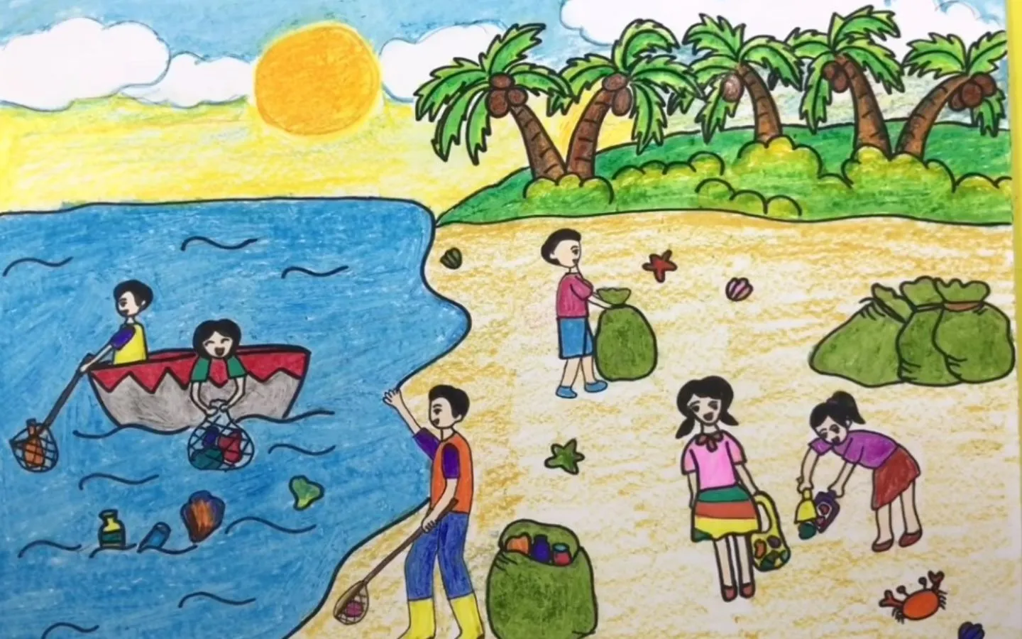 Hình ảnh dọn sạch rác thải trên bãi biển để bảo vệ đại dương