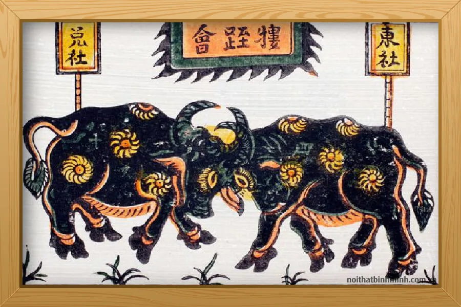 Hình ảnh người dân nô nức đi xem lễ hội chọi trâu ở quê em