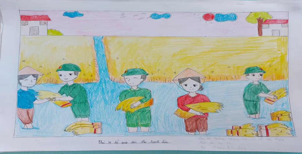 Hình ảnh người lính bộ binh hành quân trong rừng sâu được tái hiện sinh động