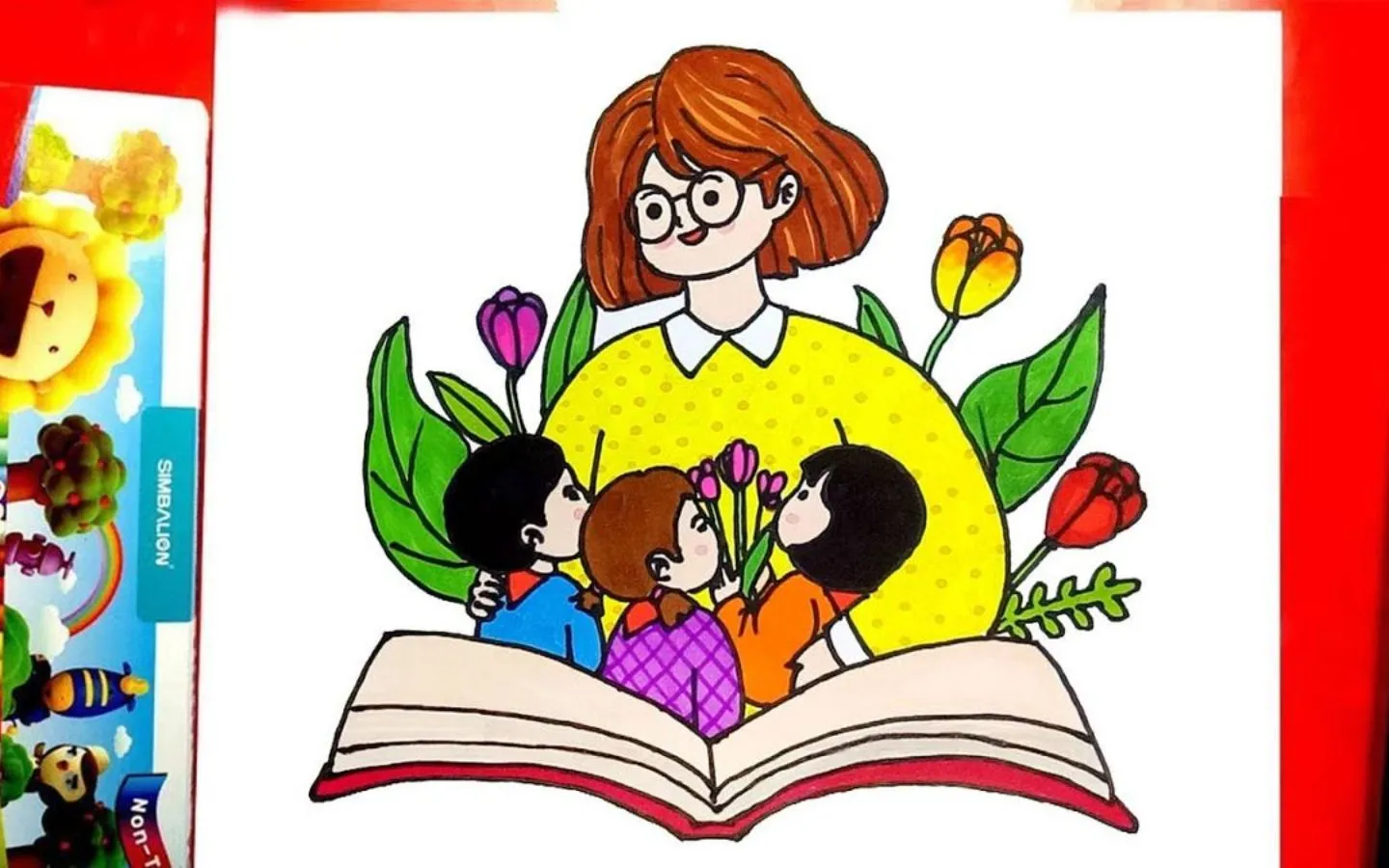 Hình ảnh thầy cô là người mở ra cánh cửa tri thức cho học sinh