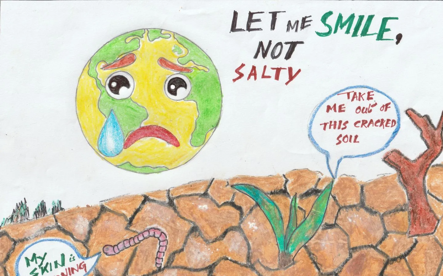 Hình ảnh Trái Đất khóc vì tình trạng đất đai khô cằn