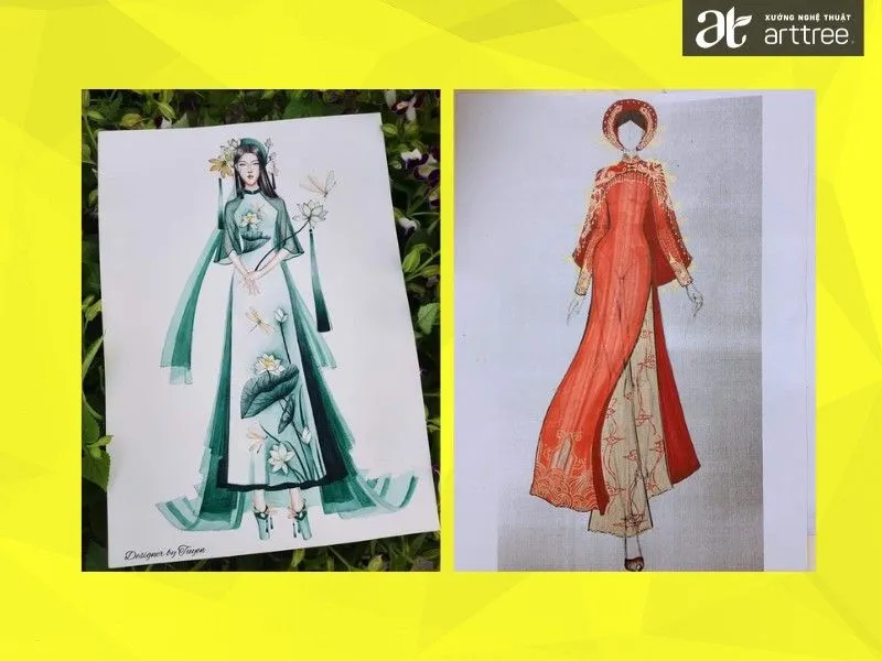 Tranh vẽ áo dài Việt Nam