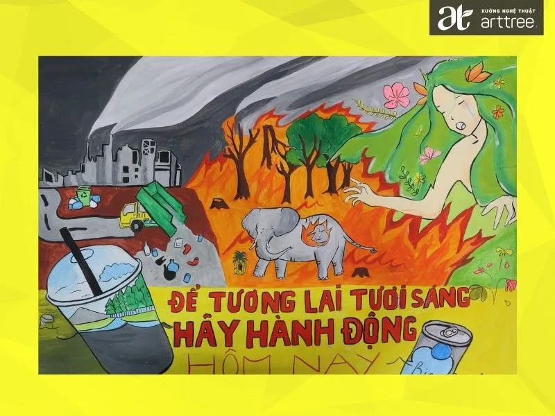 Tranh cổ động của học sinh