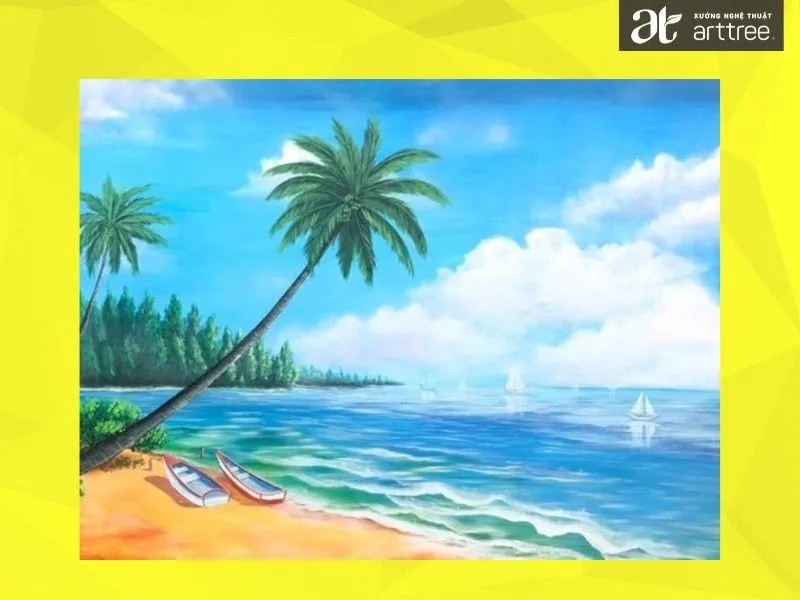 Tranh biển hoàng hôn