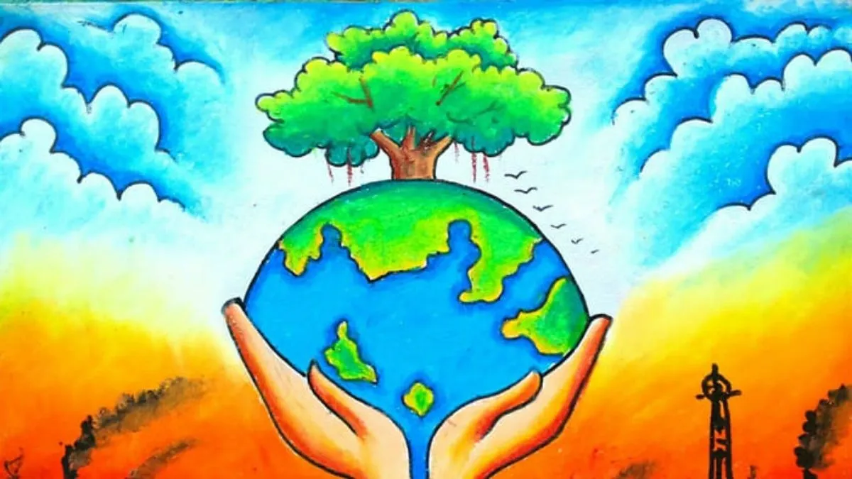 Hình ảnh vẽ tranh bảo vệ môi trường đẹp nhất về bảo vệ đất mẹ