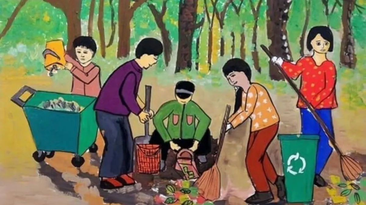 Hình ảnh vẽ tranh bảo vệ môi trường đẹp nhất về không gian sống sạch