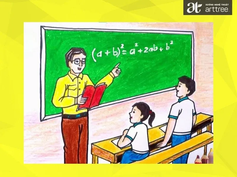 Tranh chân dung thầy giáo