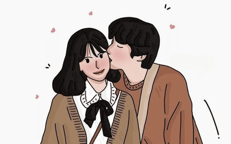 Hình nền Valentine phong cách hoạt hình