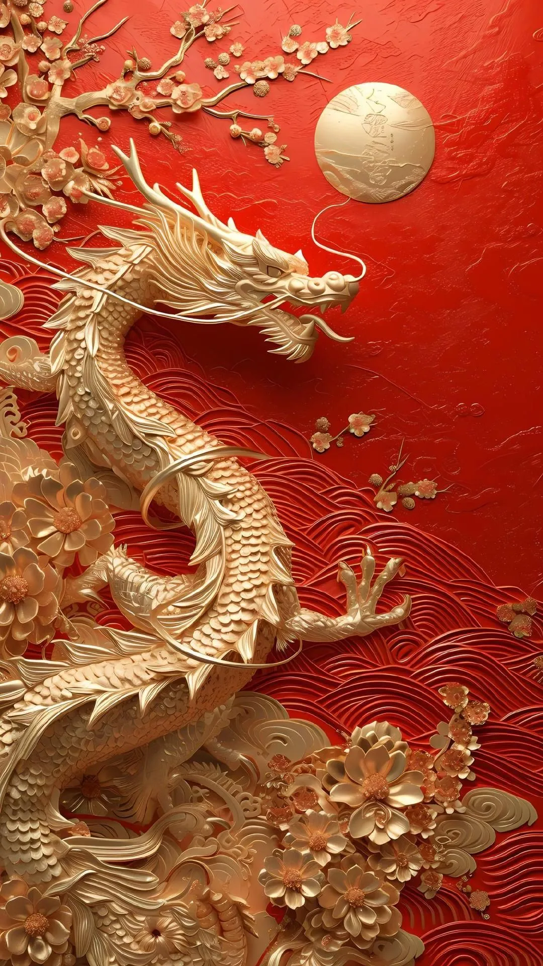 Hình nền đỏ cam rực rỡ tương sinh cho người hành Thổ