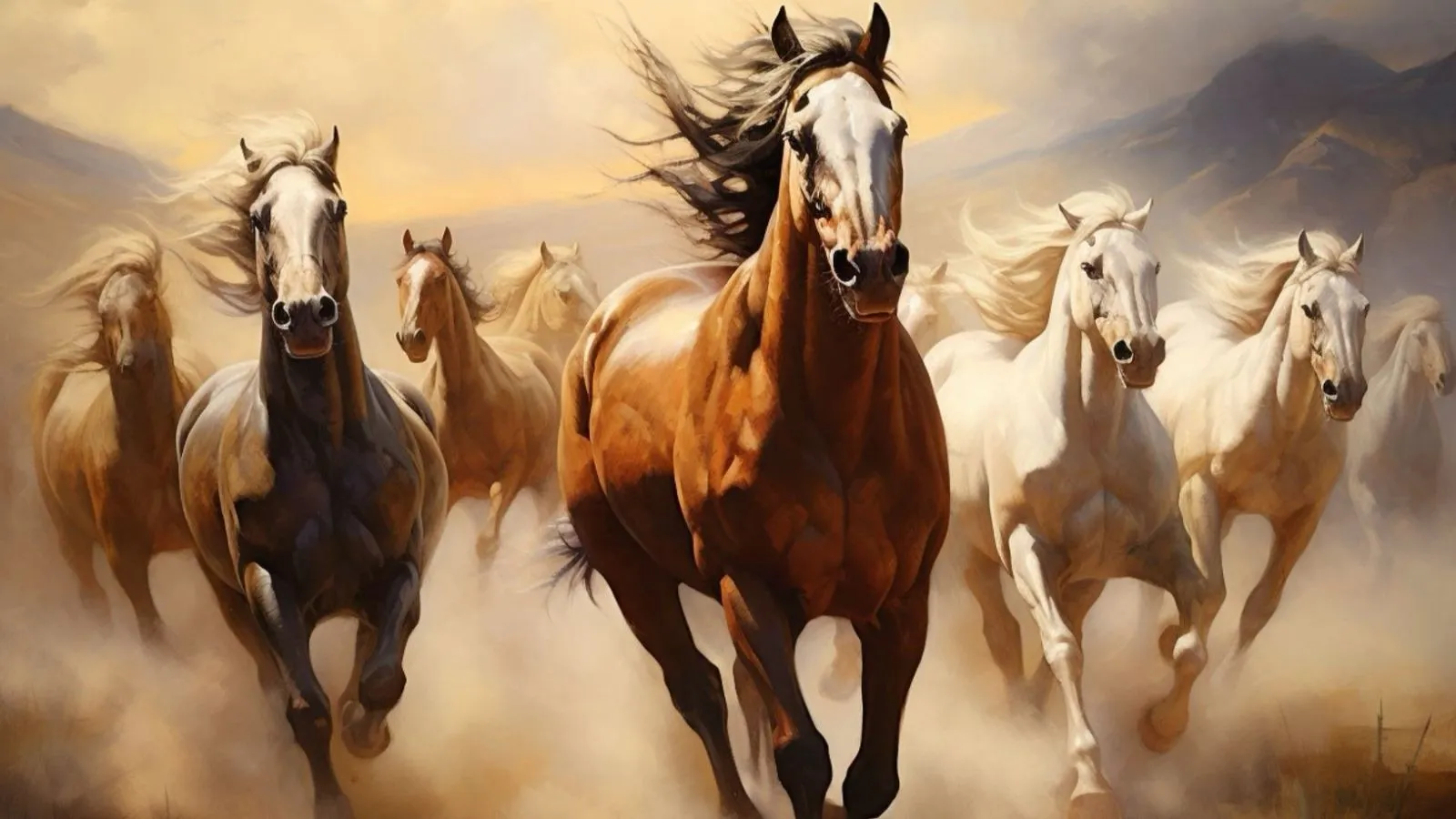 Ngựa vàng phi nhanh mang ý nghĩa công việc hanh thông và thành công rực rỡ