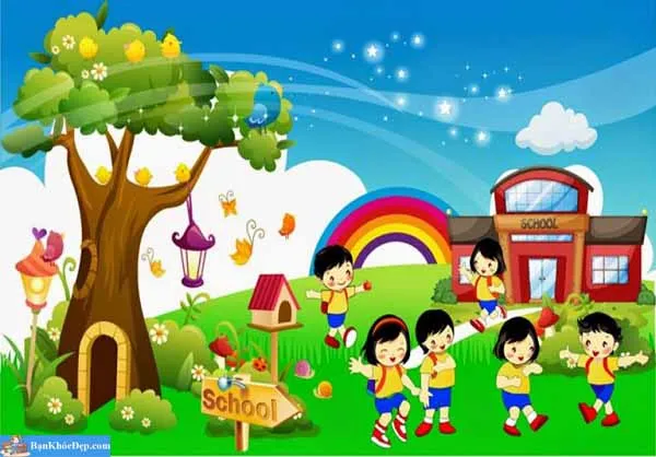 Hình vẽ đen trắng bé đi học cho các bé mầm non thỏa sức sáng tạo