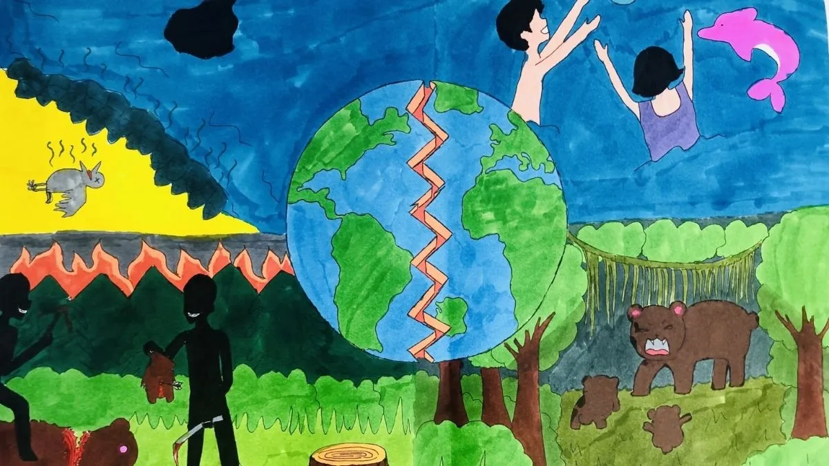 Hình vẽ tranh bảo vệ môi trường đẹp nhất giúp nâng cao ý thức xã hội