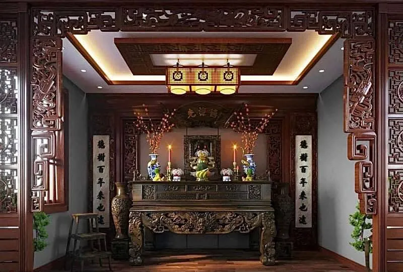 Phòng thờ gia đình phong cách cổ điển